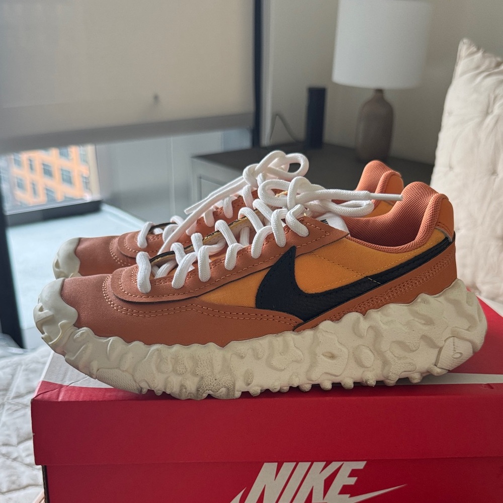 Nike Overbreak Orange and White Textured Sneakers